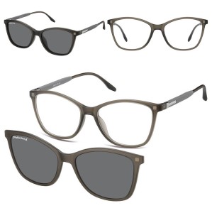 Damskie okulary pod korekcję z polaryzacyjną Nakładką przeciwsłoneczną na magnes CLIP-TRC-186D-1