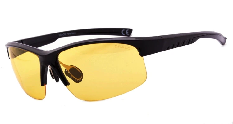 Okulary z dwoma soczewkami polaryzacyjnymi czarna i żółta - drs-55c1