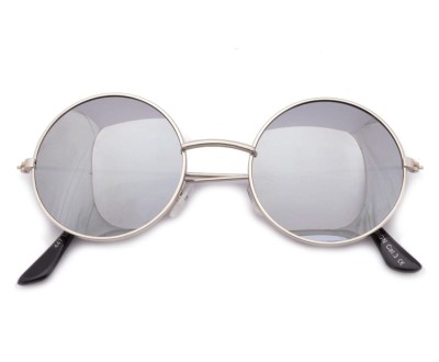 Lenonki srebrne lustrzane przeciwsłoneczne hippie retro 447A