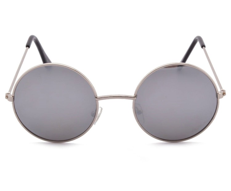 Lenonki srebrne lustrzane przeciwsłoneczne hippie retro 447A