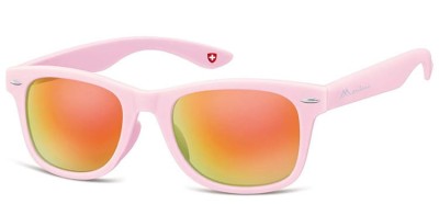 Okulary przeciwsłoneczne Lustrzanki dziecięce nerdy  Montana 965D różowe matowe