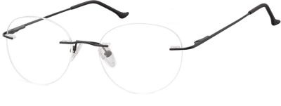 Bezramkowe Okulary Oprawki okrągłe korekcyjne Sunoptic 985 czarne