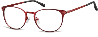 Okulary oprawki damskie kocie oczy stalowe Sunoptic 992F czerwone