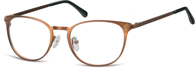 Okulary oprawki damskie kocie oczy stalowe Sunoptic 992G brązowe