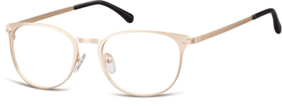 Okulary oprawki damskie kocie oczy stalowe Sunoptic 992H złote