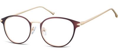 Oprawki okularowe kocie oczy damskie stalowe Sunoptic 940B brązowe
