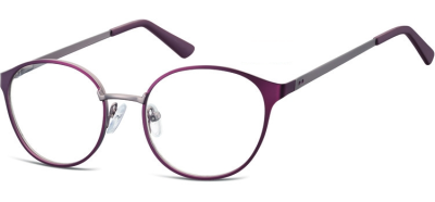 Oprawki okularowe kocie oczy damskie stalowe Sunoptic 941C fioletowo-grafitowe