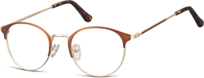 Oprawki okularowe Lenonki damskie stalowe Sunoptic 973D kawowo-złote