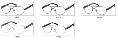 Małe Okulary oprawki Pilotki metalowe korekcyjne medium M380B brązowe