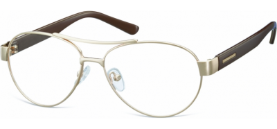 Małe Okulary oprawki Pilotki metalowe korekcyjne medium M380C złote