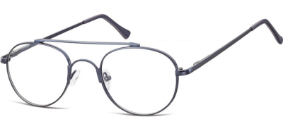 Okulary oprawki okrągłe zerówki metalowe korekcyjne 785B granatowe