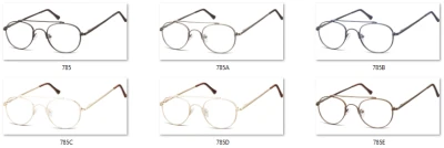 Okulary oprawki okrągłe zerówki metalowe korekcyjne 785C złote