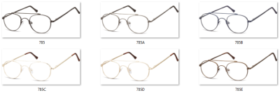 Okulary oprawki okrągłe zerówki metalowe korekcyjne 785D ciemne złote