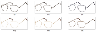 Okulary oprawki Pilotki zerówki metalowe korekcyjne 787E brązowe