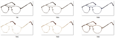 Okulary oprawki okrągłe zerówki metalowe korekcyjne 788A grafitowe