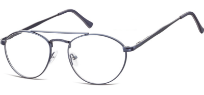 Okulary oprawki okrągłe zerówki metalowe korekcyjne 788B granatowe