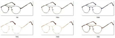 Okulary oprawki okrągłe zerówki metalowe korekcyjne 788D ciemne złote