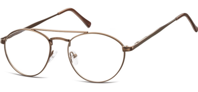 Okulary oprawki okrągłe zerówki metalowe korekcyjne 788E brązowe