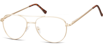 Okulary oprawki Pilotki zerówki metalowe korekcyjne 789D ciemne złote