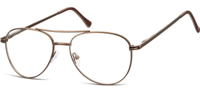 Okulary oprawki Pilotki zerówki metalowe korekcyjne 789E brązowe