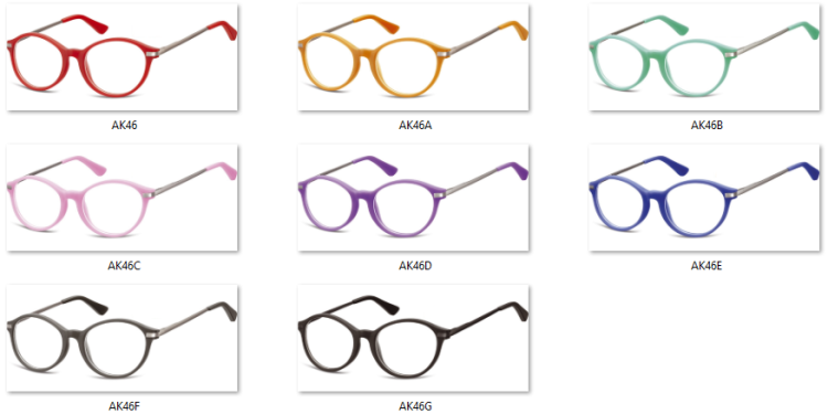 Okulary dziecięce zerówki okrągłe lenonki AK46D fioletowe