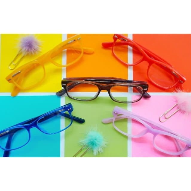 Okulary dziecięce zerówki Nerdy AK49C róż wpadający w fiolet