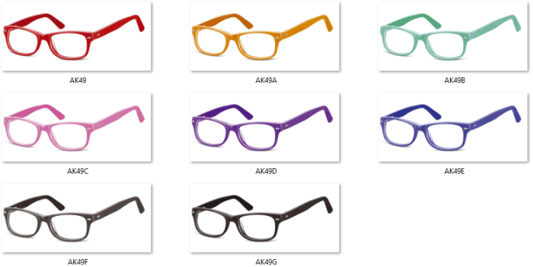 Okulary dziecięce zerówki Nerdy AK49C róż wpadający w fiolet