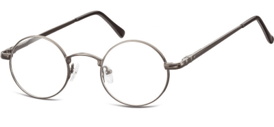 Okulary dziecięce zerówki okrągłe lenonki M5A ciemne grafitowe