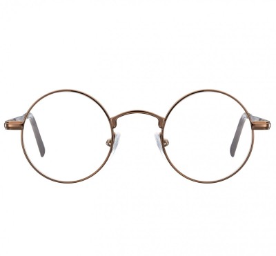 Okulary dziecięce zerówki okrągłe lenonki M5B brązowe