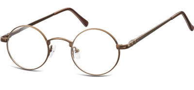 Okulary dziecięce zerówki okrągłe lenonki M5B brązowe