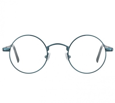 Okulary dziecięce zerówki okrągłe lenonki M5D niebieskawo-zielone