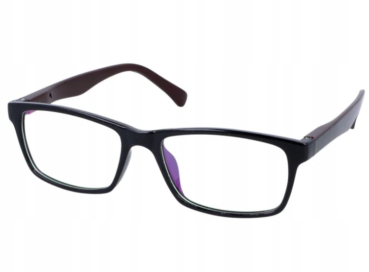 Okulary z filtrem Antyrefleksyjne zerówki Nerdy 9511A czarno-brązowe