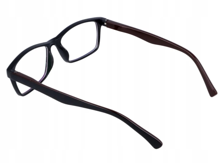 Okulary z filtrem Antyrefleksyjne zerówki Nerdy 9511A czarno-brązowe