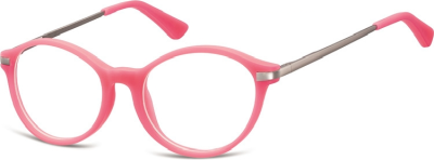 Okulary dziecięce zerówki okrągłe lenonki AK50B ciemne różowe