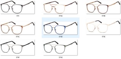 Okulary oprawki a'la Pilotki zerówki metalowe korekcyjne 974B ciemnobrązowe + złote