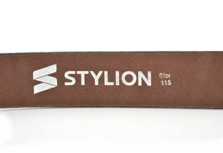 Pasek skórzany STYLION w pudełku - brązowy ST30-1 - szer.3cm