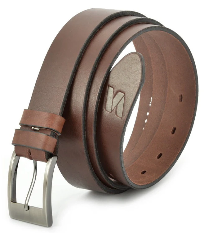 Pasek skórzany STYLION w pudełku - brązowy ST30-1 - szer.3cm