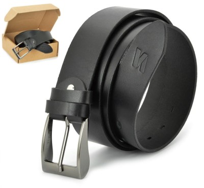 Pasek skórzany STYLION w pudełku - czarny ST40-2 - szer.4cm