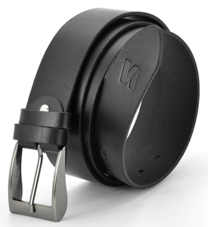 Pasek skórzany STYLION w pudełku - czarny ST40-2 - szer.4cm
