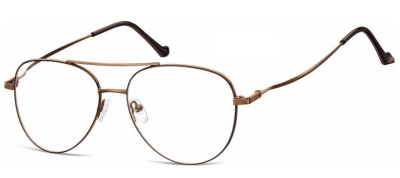 Okulary oprawki Pilotki zerówki metalowe korekcyjne 932G brązowe