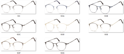 Lenonki okrągłe Okulary oprawki optyczne 933D złote