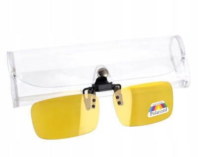 Nakładki polaryzacyjne na okulary korekcyjne - żółte rozjaśniające + ETUI - NA-160