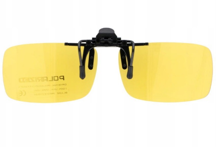 Nakładki polaryzacyjne na okulary korekcyjne - żółte rozjaśniające + ETUI - NA-160