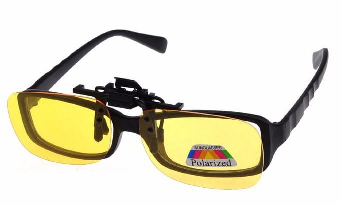 Nakładki polaryzacyjne na okulary korekcyjne - żółte rozjaśniające + ETUI - NA-160