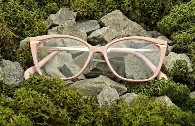 Plusy +1.00 damskie okulary do czytania korekcyjne Kocie Oczy ST327A pudrowy róż + złoto