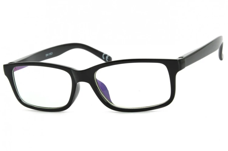Okulary z filtrem Antyrefleksyjne zerówki Nerdy prostokątne DR-115-C1