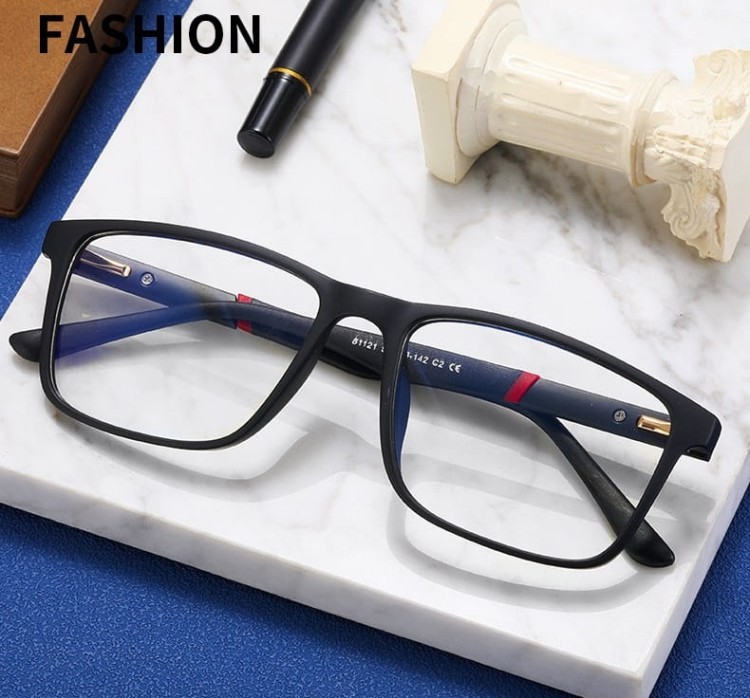 Męskie okulary zerówki do komputera BLUE LIGHT z flexami 25133A