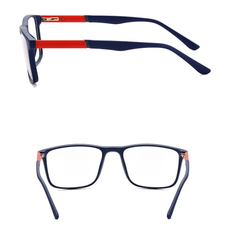 Męskie okulary zerówki do komputera BLUE LIGHT z flexami 25133C granat/czerwień