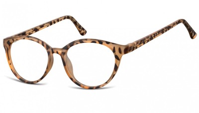 Okulary oprawki korekcyjne okrągłe Lenonki zerówki Sunoptic CP140E jasny szylkret