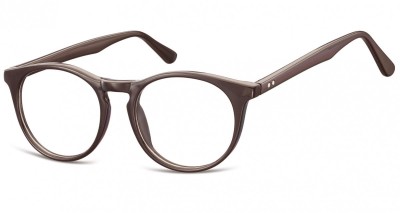 Okulary oprawki korekcyjne okrągłe Lenonki zerówki Sunoptic CP146C ciemnobrązowe